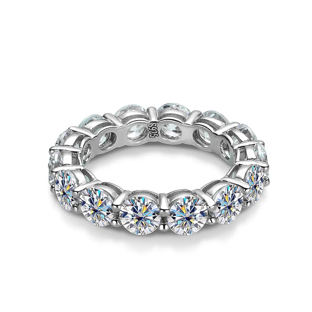 5mm 7ct D Color Moissanite Ring 925 Sliver Plated with White Gold