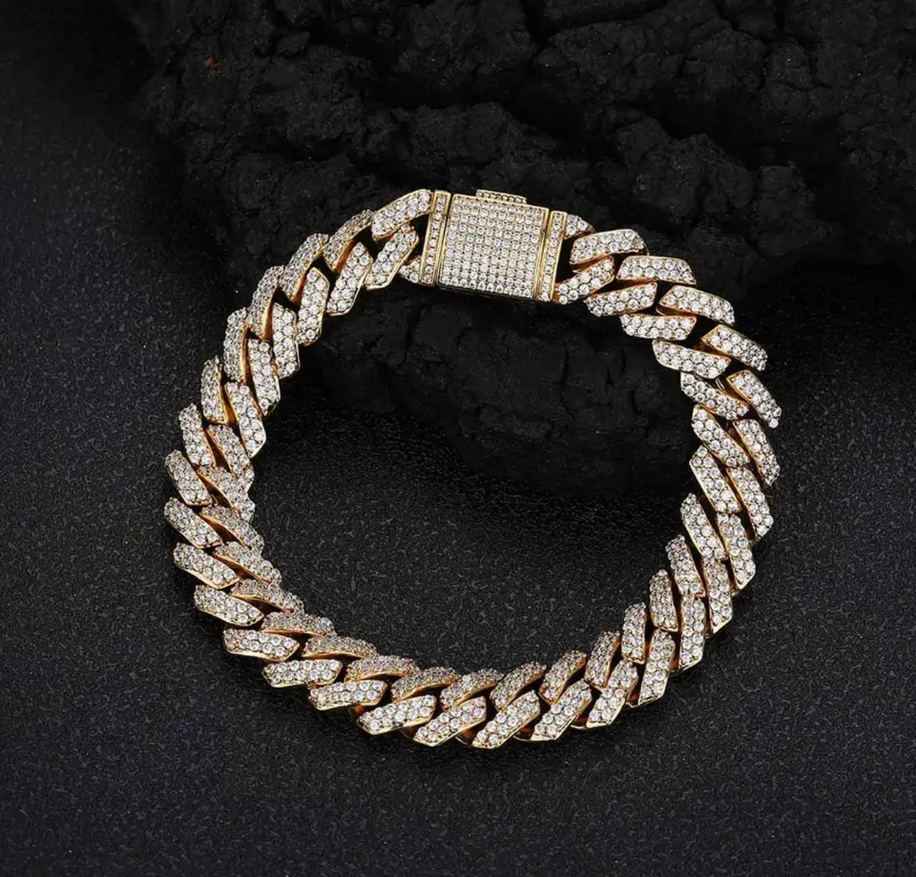 10mm 2 Row Cuban Bracelet CZ