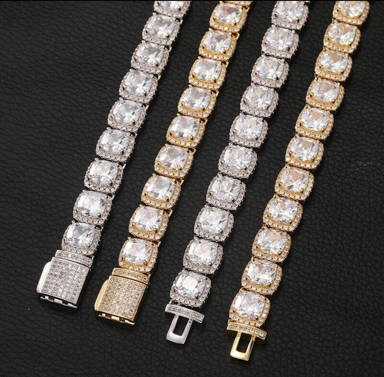 VVS Moissanite Clustered Tennis Chain 10mm