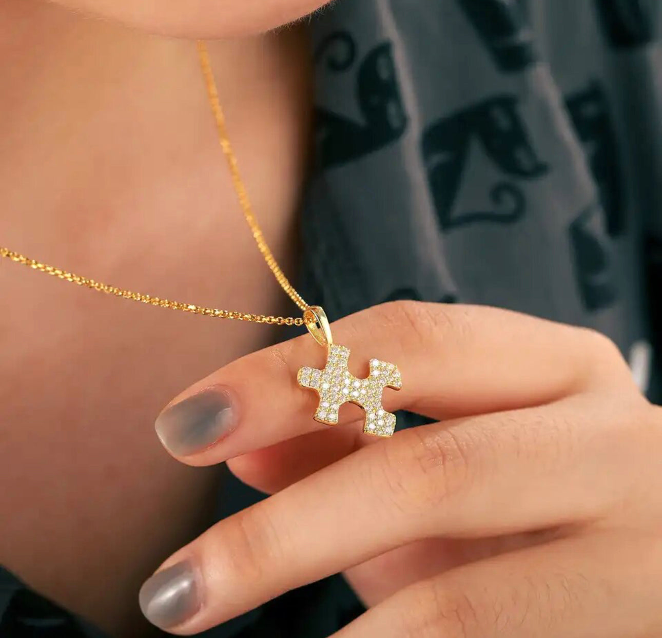 VVS Moissanite Puzzle Pendant 925 Silver