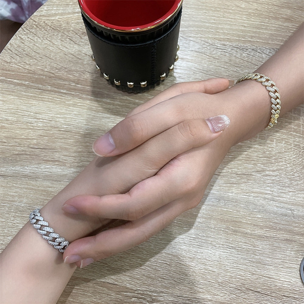 925 Sterling Silver Moissanite Cuban Bracelet