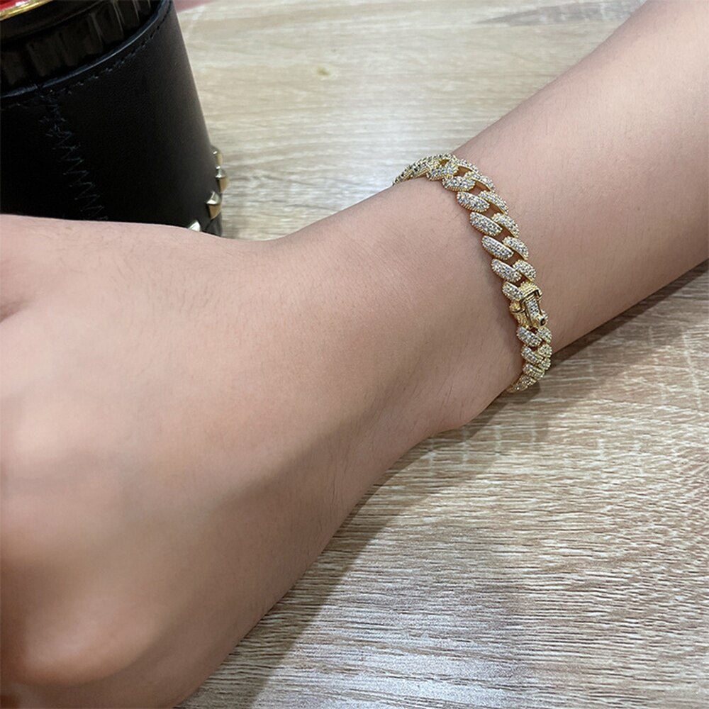 925 Sterling Silver Moissanite Cuban Bracelet