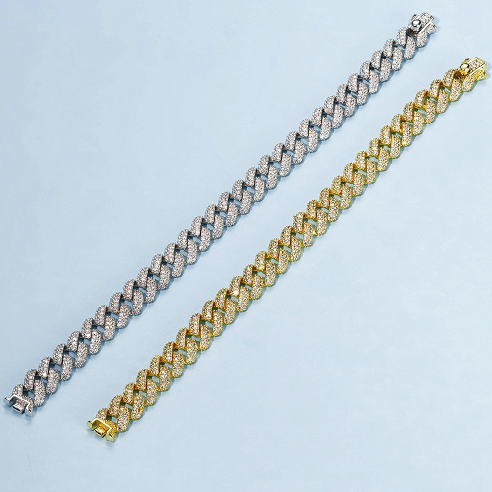 925 Sterling Silver Moissanite Cuban Bracelet