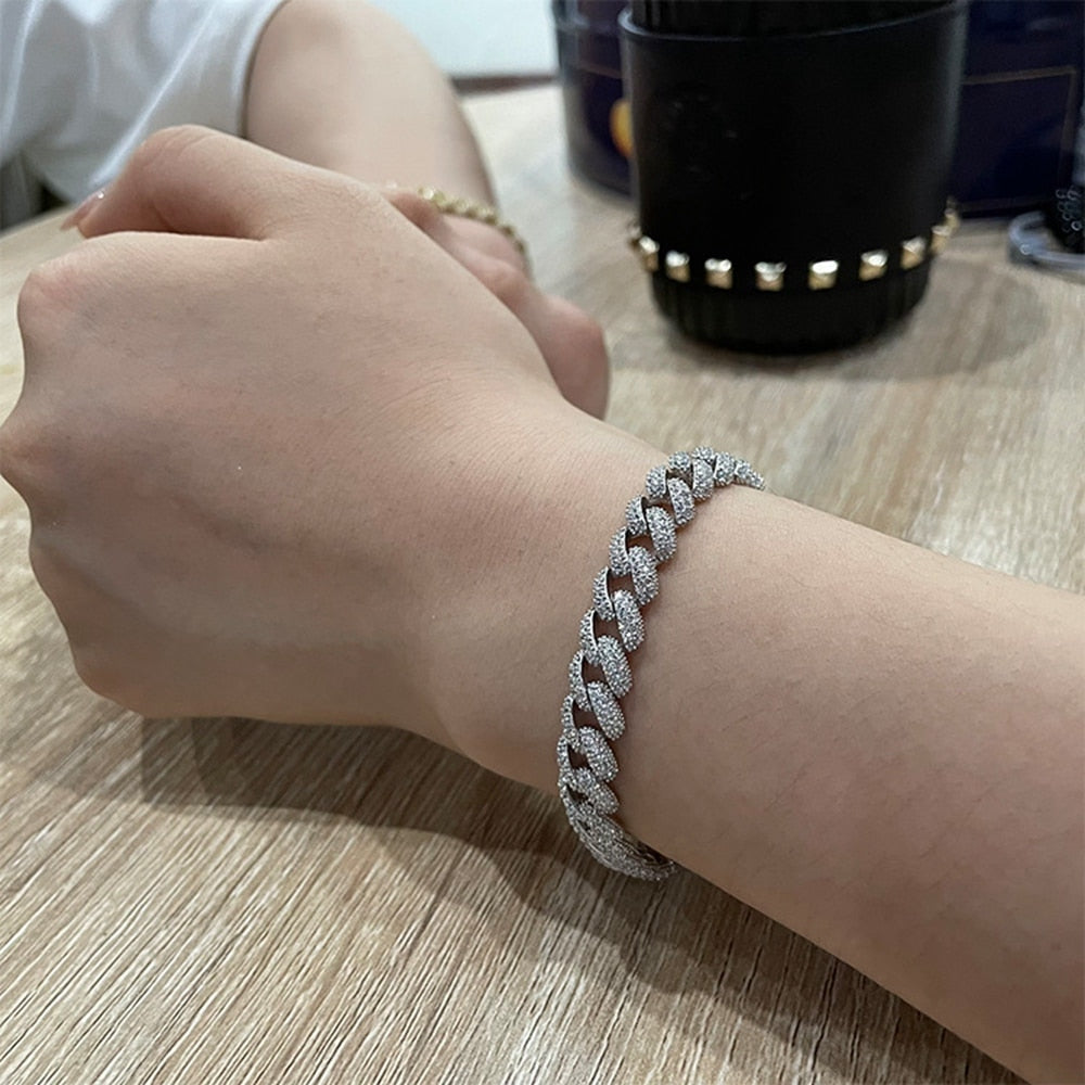 925 Sterling Silver Moissanite Cuban Bracelet