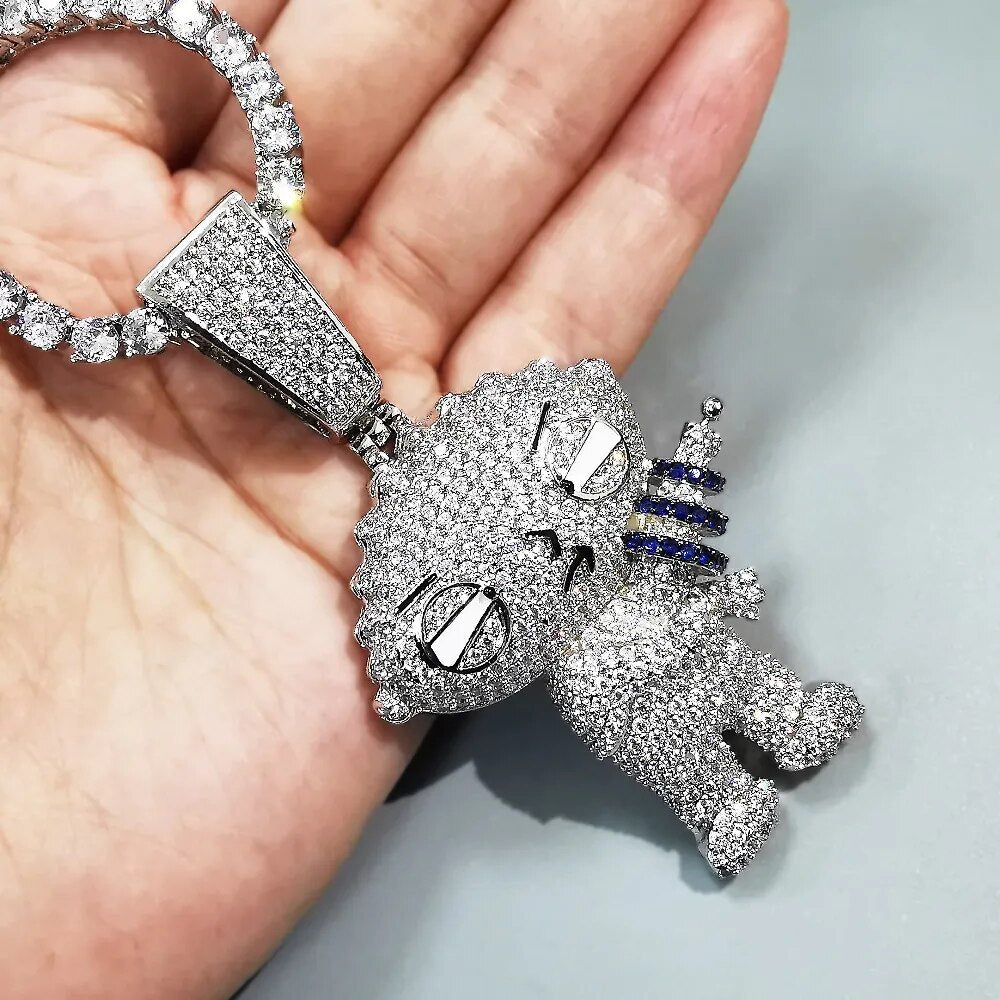 Punk Cartoon Figure Pendant Tennis With Chain New Arrival AAA Zircon Mens Necklace Fashion Hip Hop Jewelry Gifts