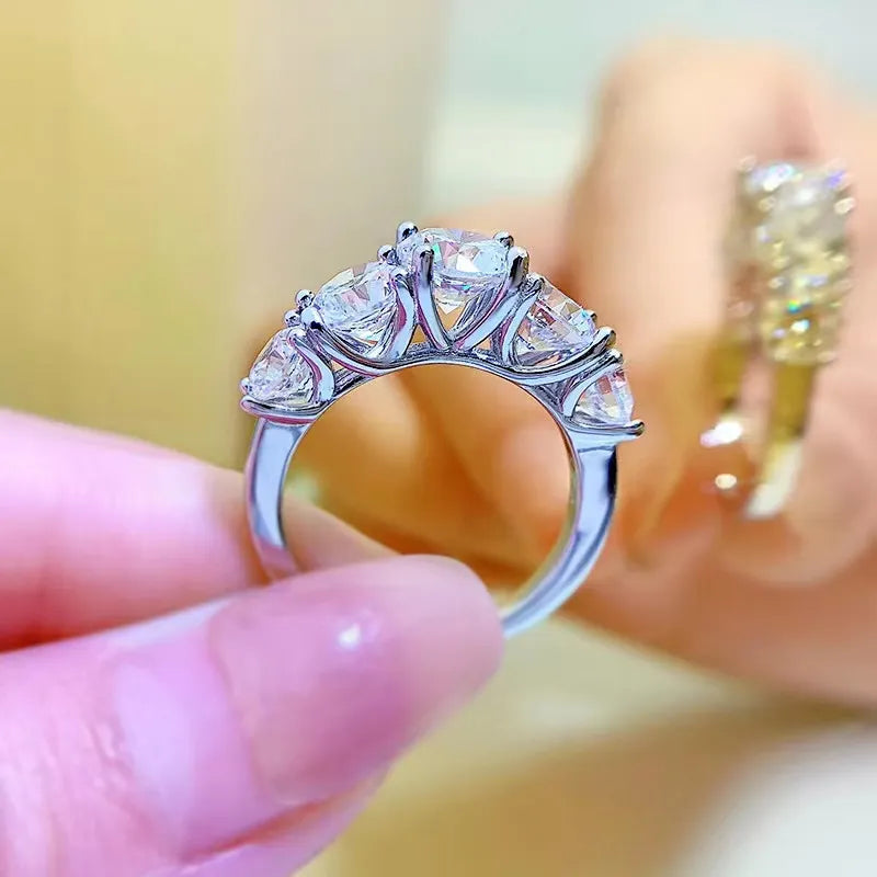 3.6 Carat D Color Moissanite Ring S925 Sterling Silver