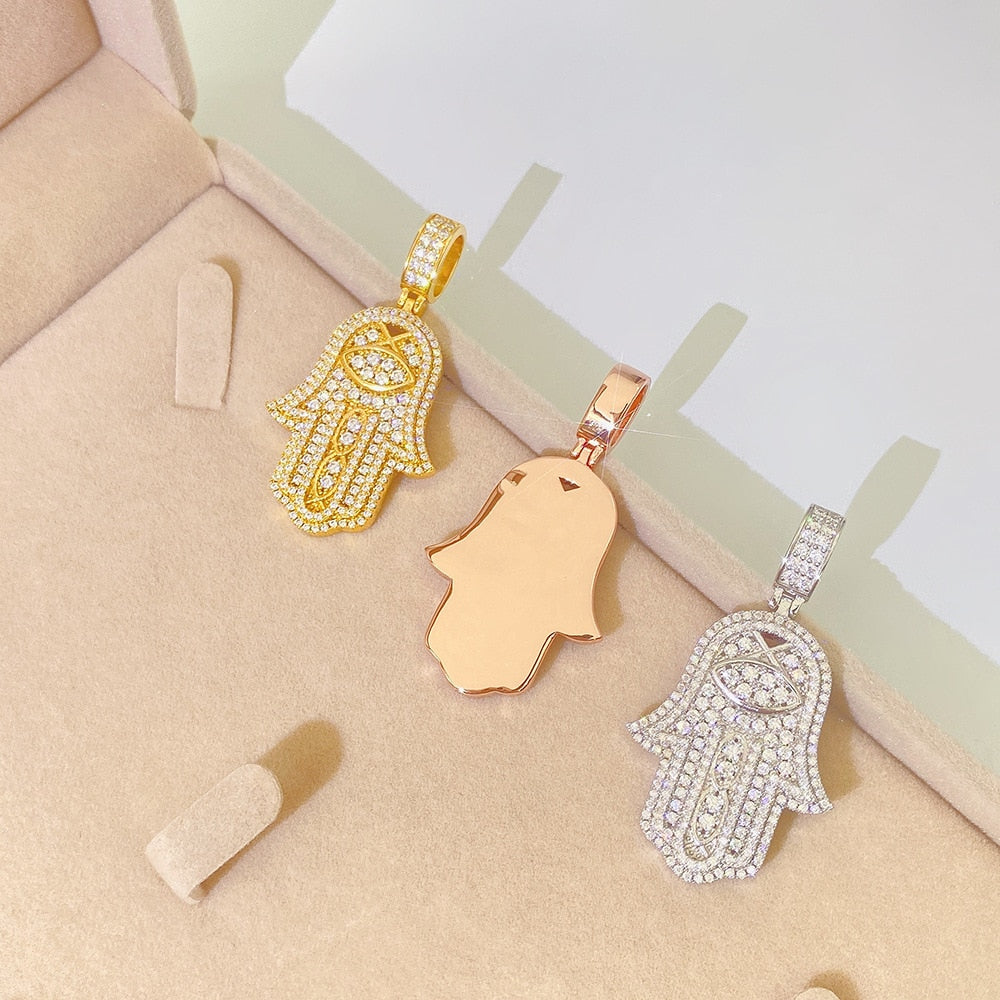 Moissanite Fatima's Hand Pendant Pass Tester