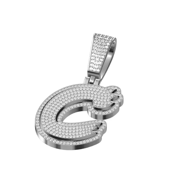 Moissanite Letters 925 Silver Pendant