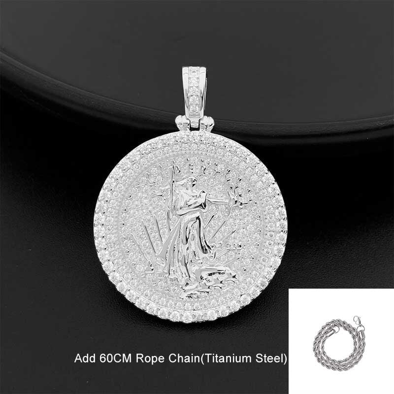 28mm Iced Moissanite Jesus Pendant 925 Sterling Silver GRA VVS Moissanite Diamond Necklace Passes Tester and Gold Plated