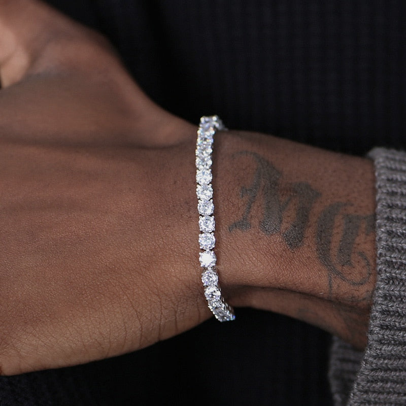 925 Sterling Silver Real Moissanite Tennis Chain/Bracelet