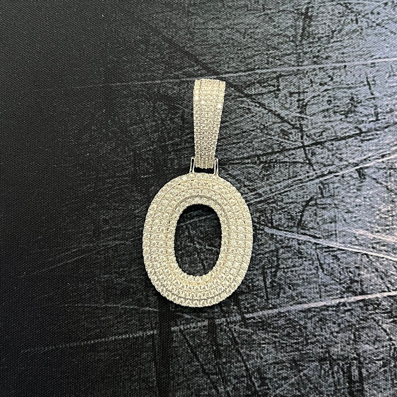 Moissanite Letter Pendant 925 Sterling Silver