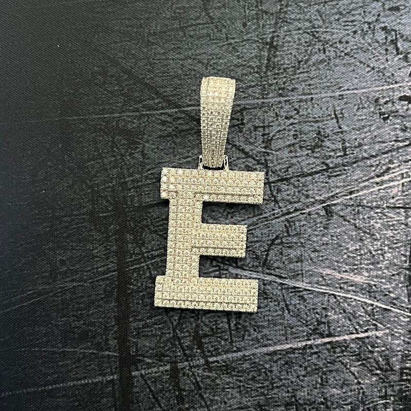 Moissanite Letter Pendant 925 Sterling Silver