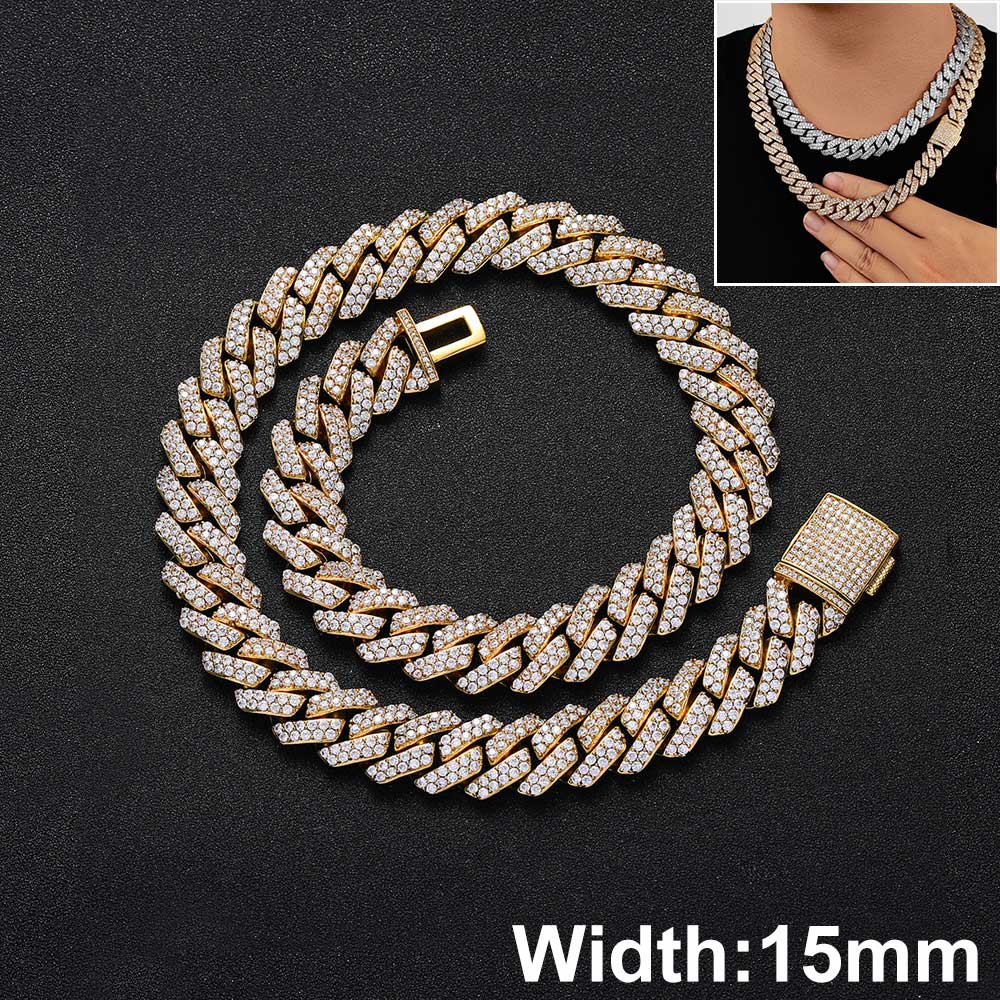 8mm Men CZ Diamond Miami Prong Cuban Link Chain