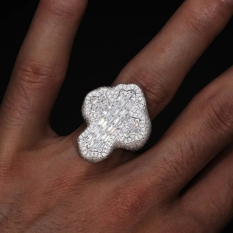 Moissanite Cross Rings S925 Silver
