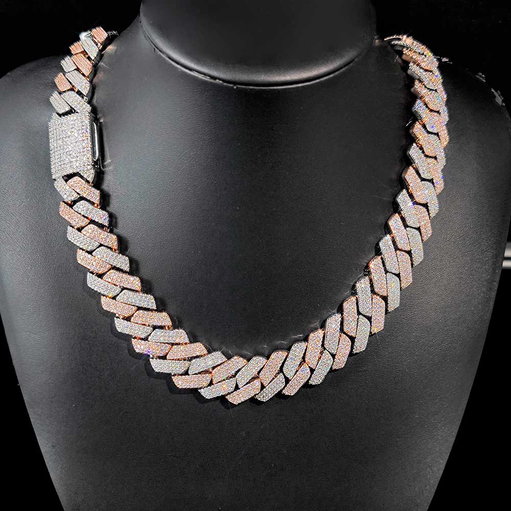 20mm Thick Cuban Link Chain/ Bracelet Crystal Miami Gold Silver Two Color