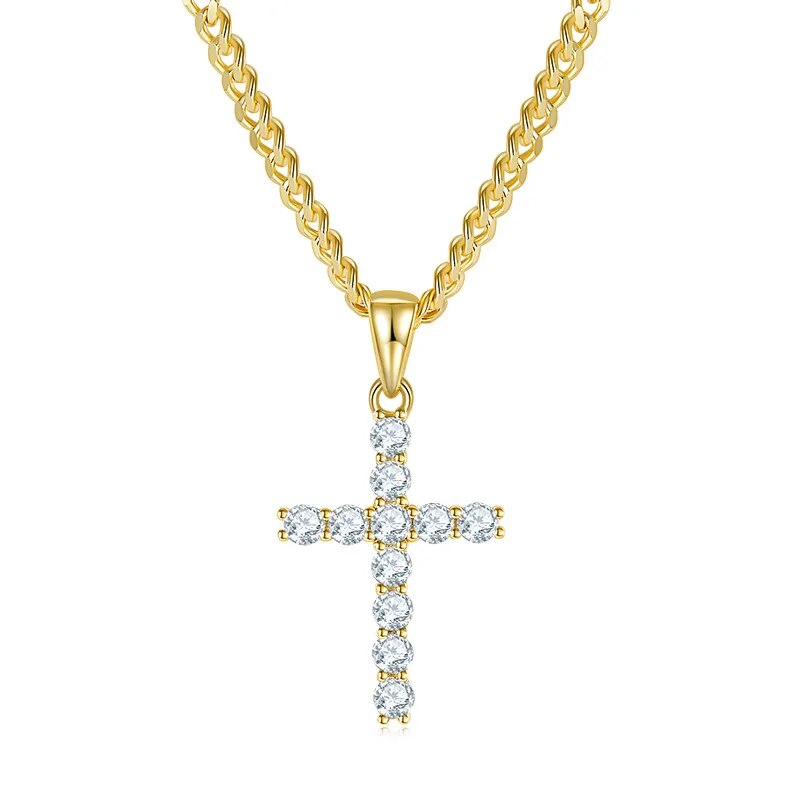 925 Silver D color 3mm/4mm/5mm Moissanite VVS1 Cross