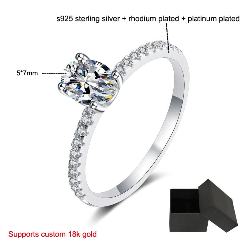 Oval Cut 2ct Moissanite 925 Silver