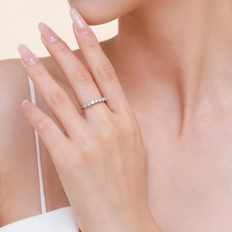 925 Sterling Silver Stackable Round Dazzling CZ Ring
