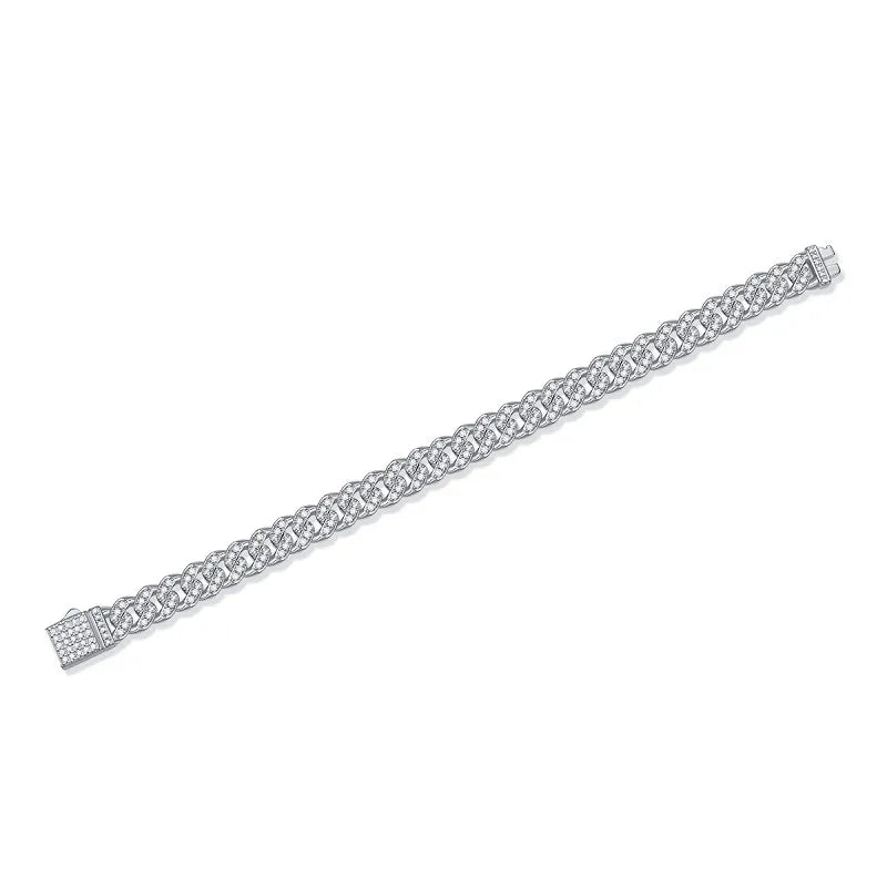 Moissanite Cuban Bracelet 925 Silver