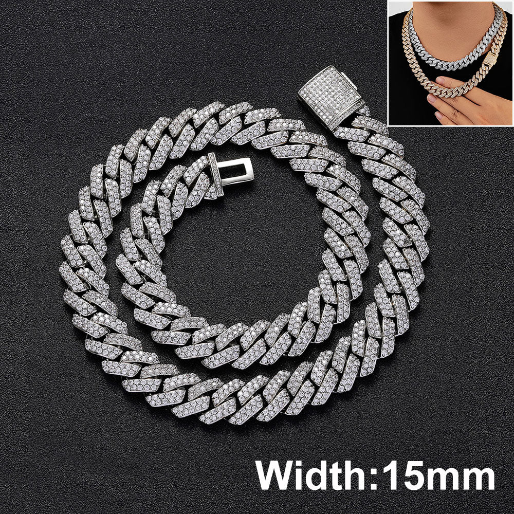 8mm Men CZ Diamond Miami Prong Cuban Link Chain