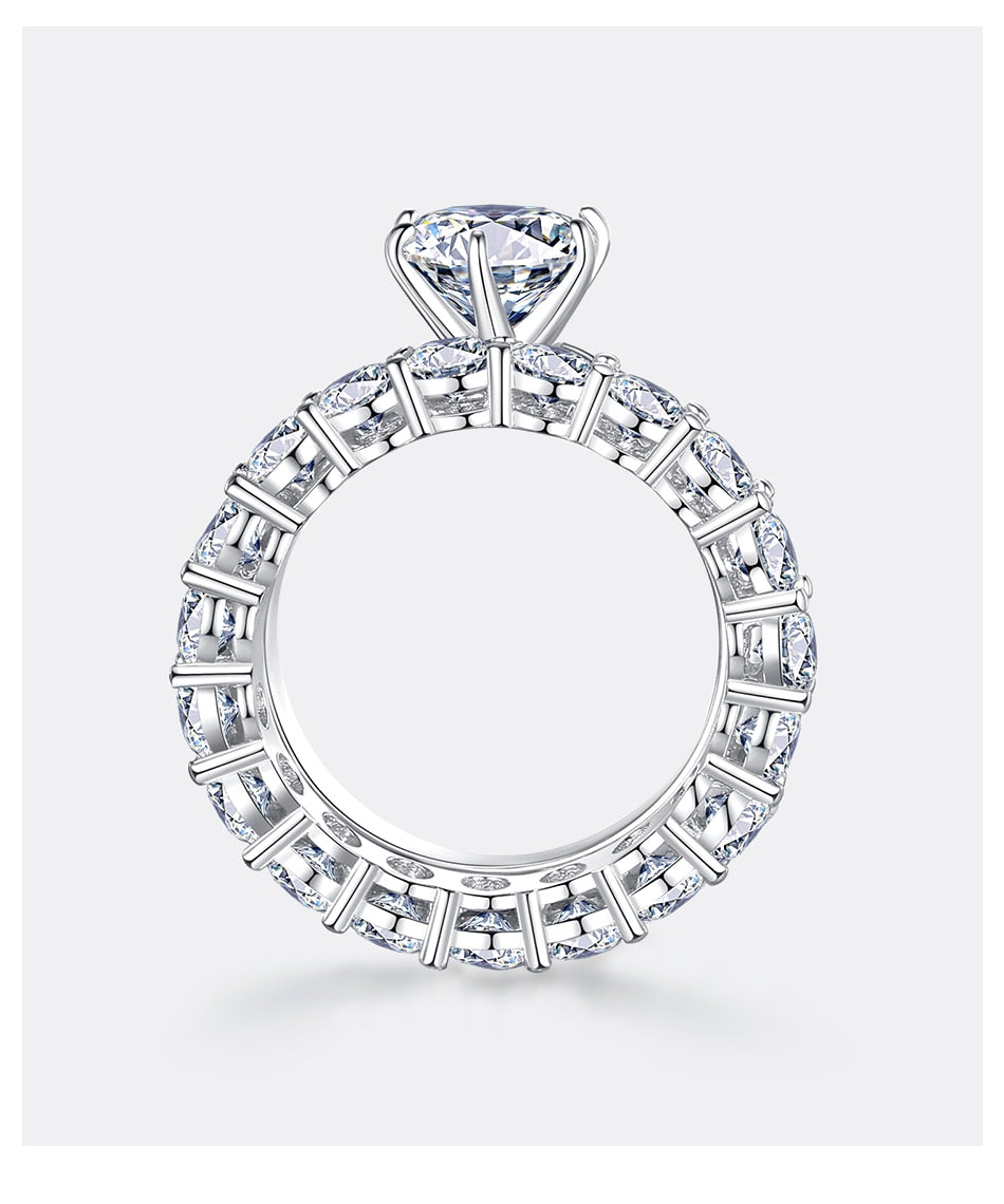 2Ct Moissanite Ring Set Luxury Stackable Big Diamond Silver 925