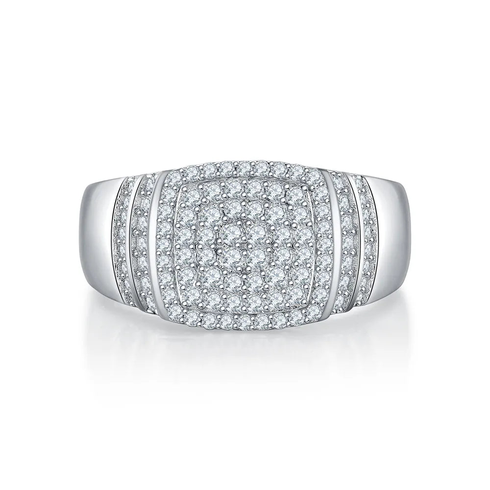 Moissanite Men's Ice Out Ring 925 Sterling Silver