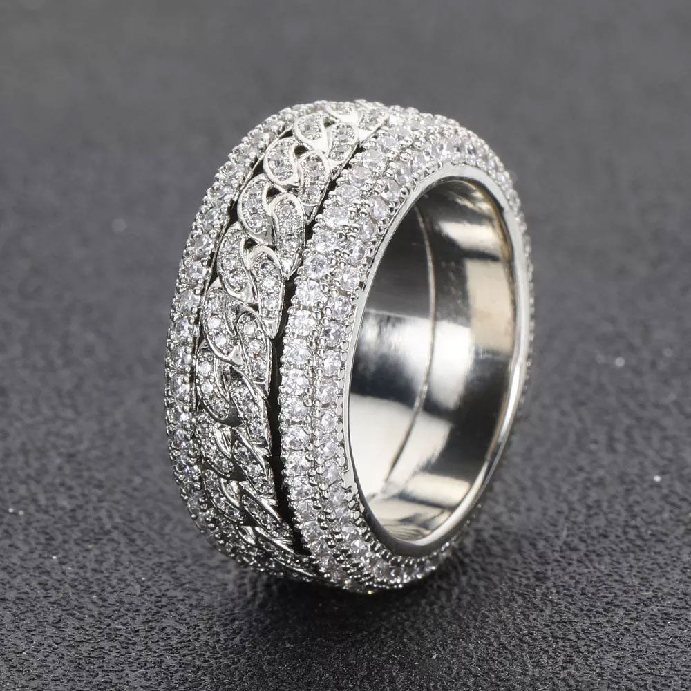 14k Gold Plated Ring Cubic Zirconia Eternity