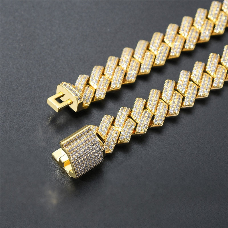 13MM Miami Cuban Link Necklace/ Bracelet Luxury Micro Paved CZ Stone