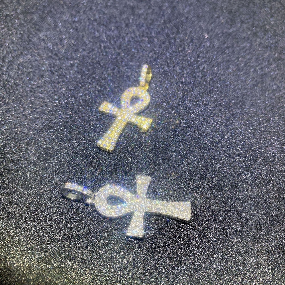 Moissanite Diamond Cross Pendant S925 Silver Passes Tester With GRA