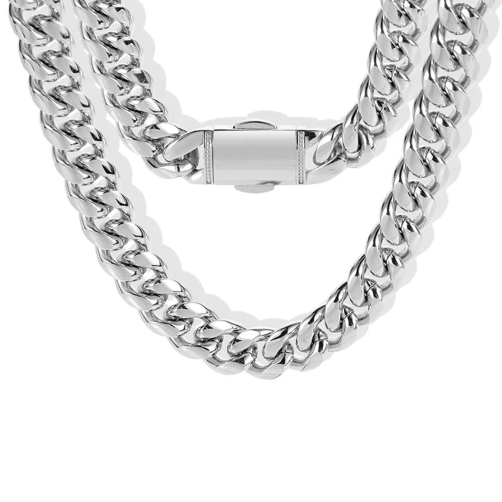 12mm Curb Miami Stainless Steel Cuban