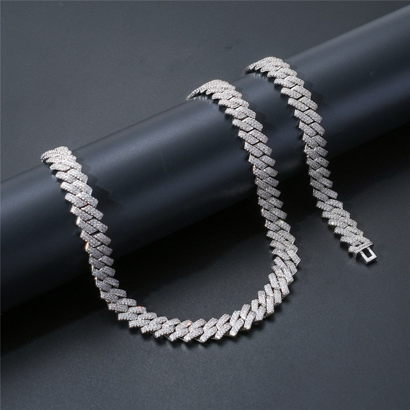 13MM Miami Cuban Link Necklace/ Bracelet Luxury Micro Paved CZ Stone