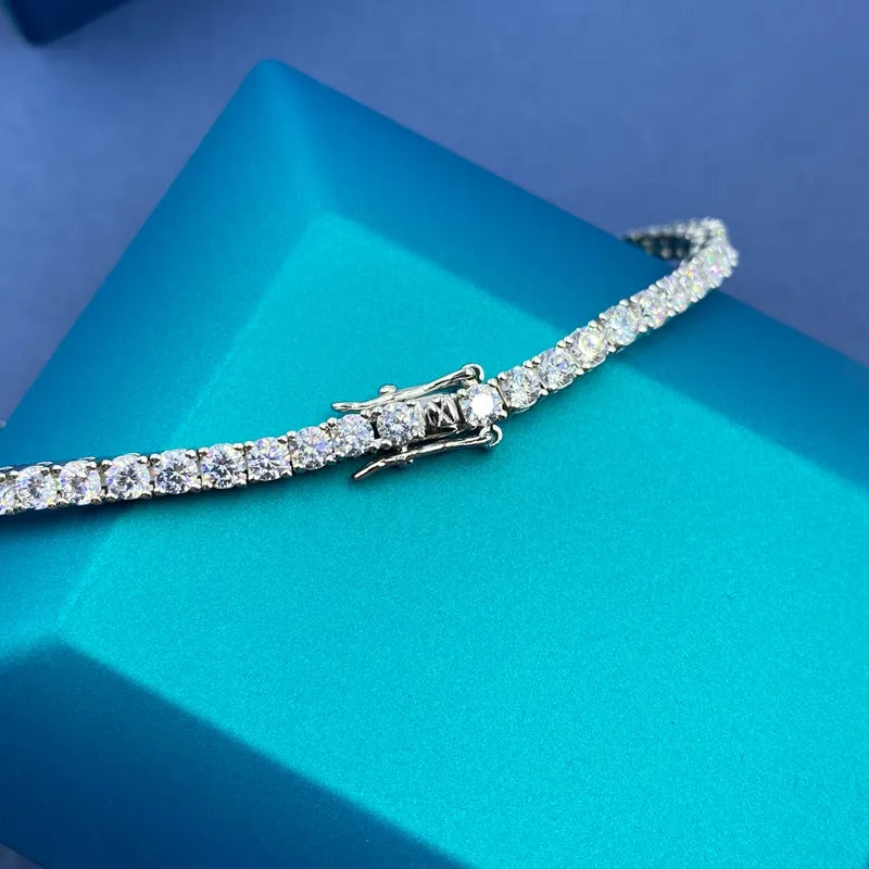 3mm-5mm Moissanite Diamond Tennis Bracelet 925 Sterling Silver