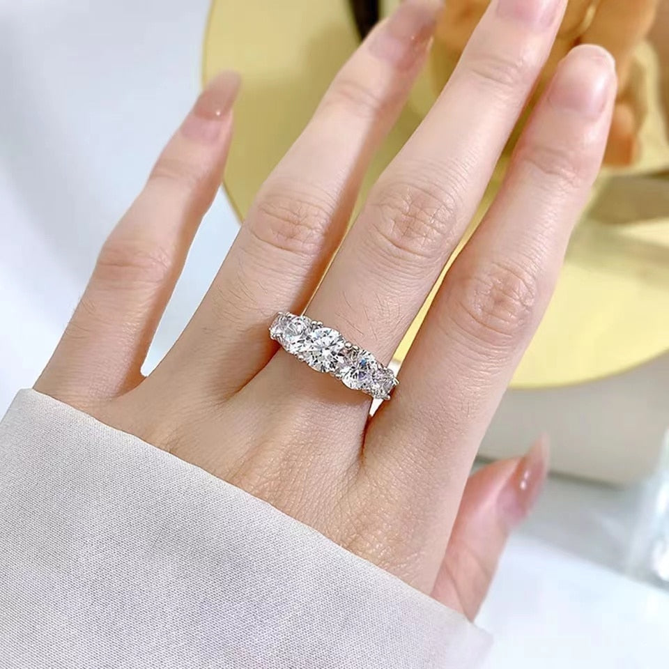 3.6 Carat D Color Moissanite Ring S925 Sterling Silver