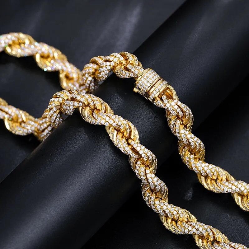 Moissanite Rope Chain Necklace S925 Silver
