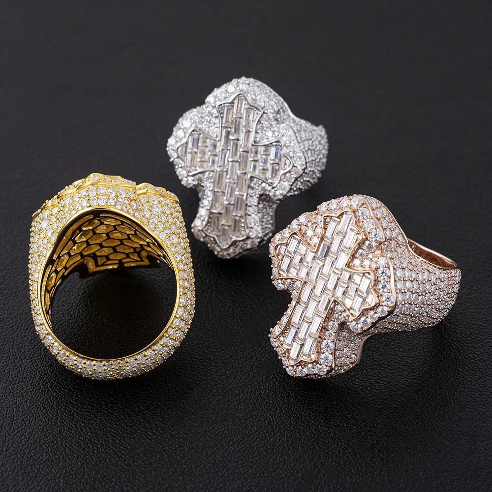 Cross Moissanite Ring S925 Silver
