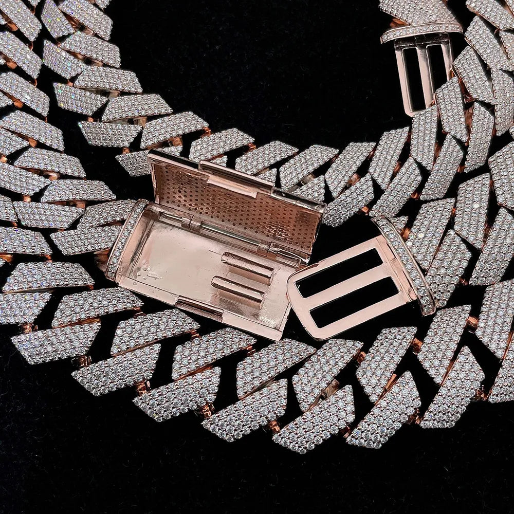 15mm/18mm Moissanite Cuban Link Chain Necklaces S925 Silver