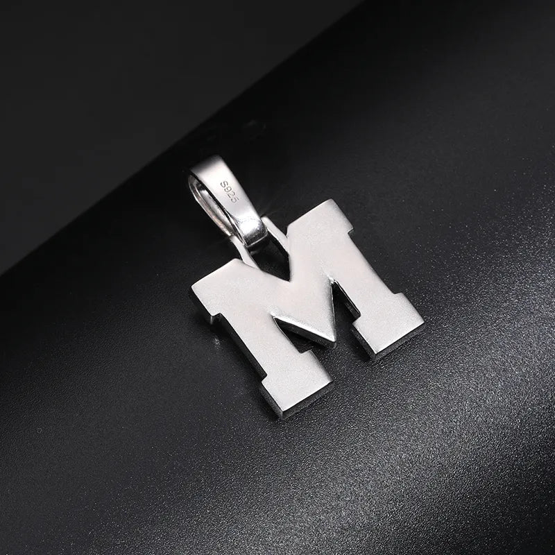 A-Z Letters 925 Silver Pendant Necklace Iced Out Moissanite