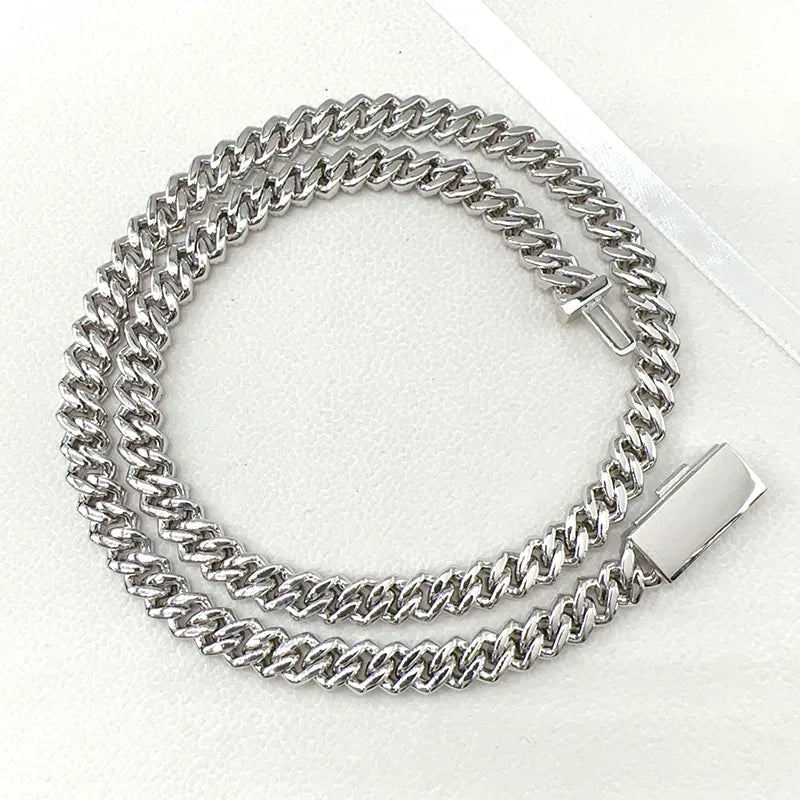 8MM Moissanite Cuban Necklace 925 Sterling Silver