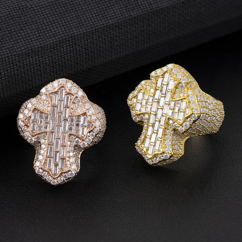Cross Moissanite Ring S925 Silver