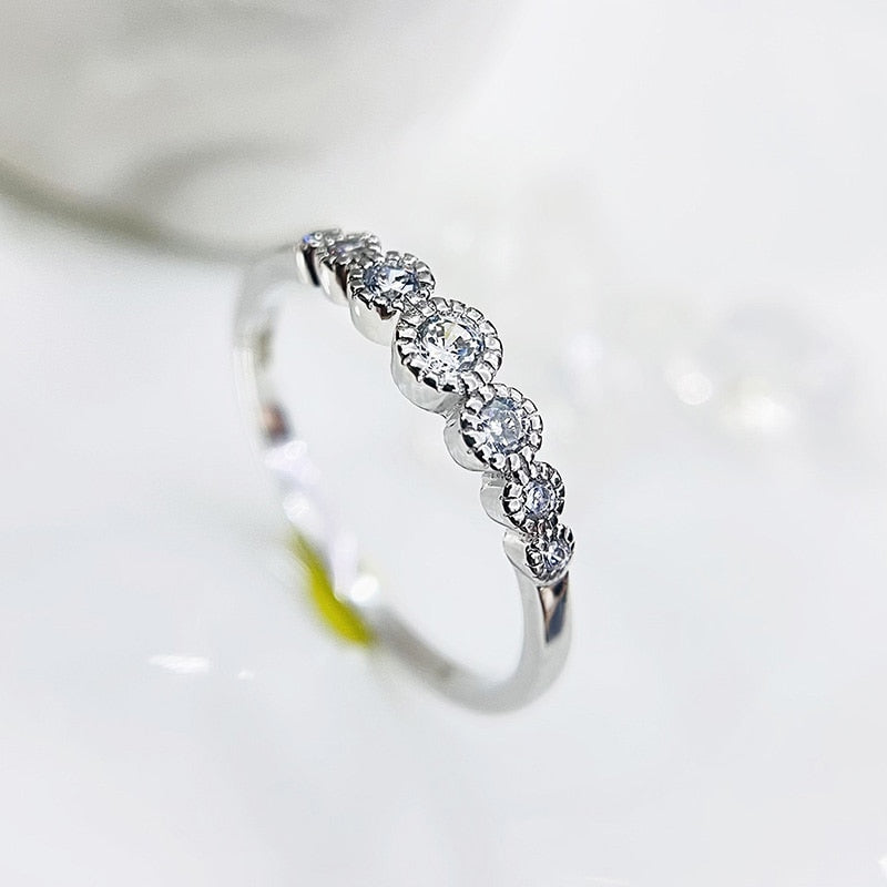 Silver Color Ring CZ Eternity