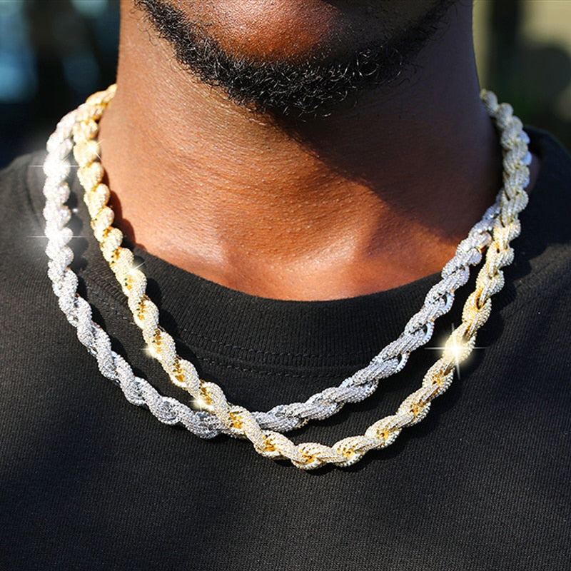 8mm Rope Chain Cubic Zircon Stones