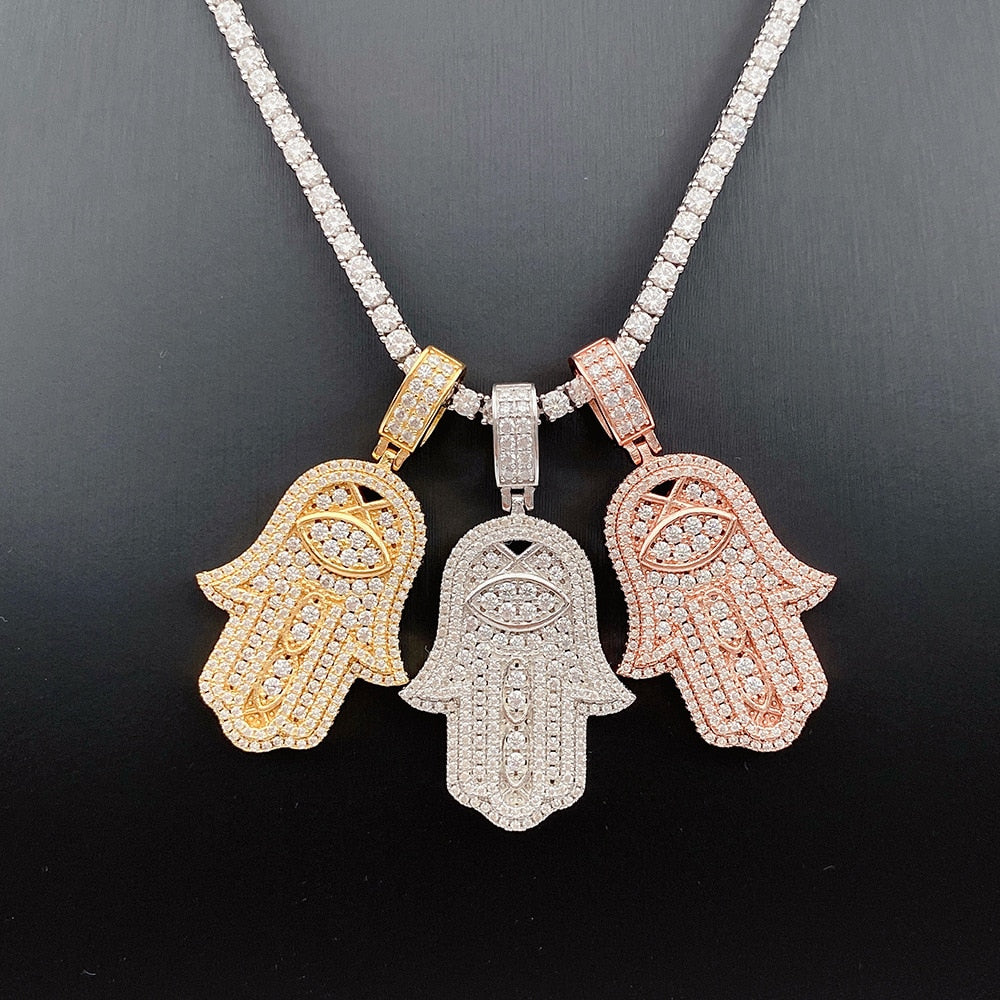 Moissanite Fatima's Hand Pendant Pass Tester