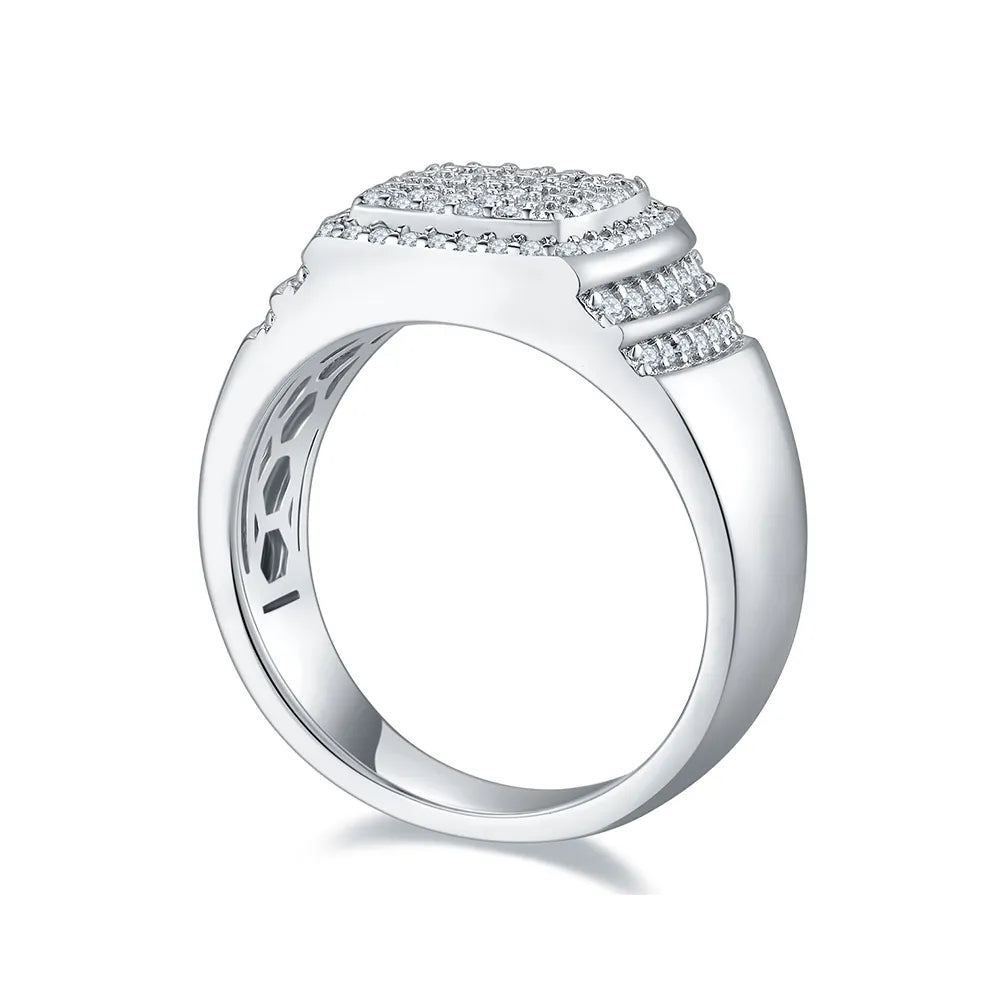 Moissanite Men's Ice Out Ring 925 Sterling Silver