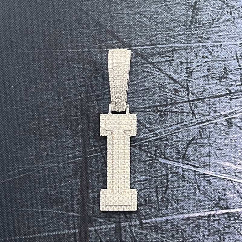 Moissanite Letter Pendant 925 Sterling Silver