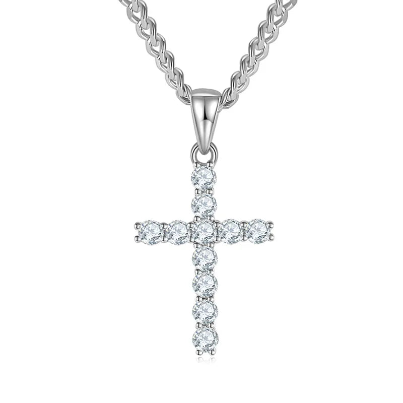 925 Silver D color 3mm/4mm/5mm Moissanite VVS1 Cross