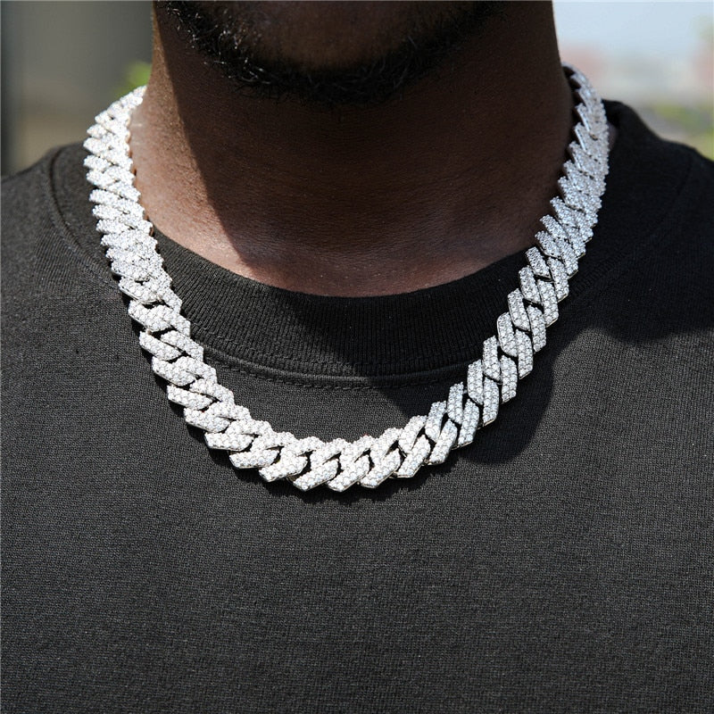 14MM CZ Heavy Cuban Prong Chain Necklaces Iced Out Zircon