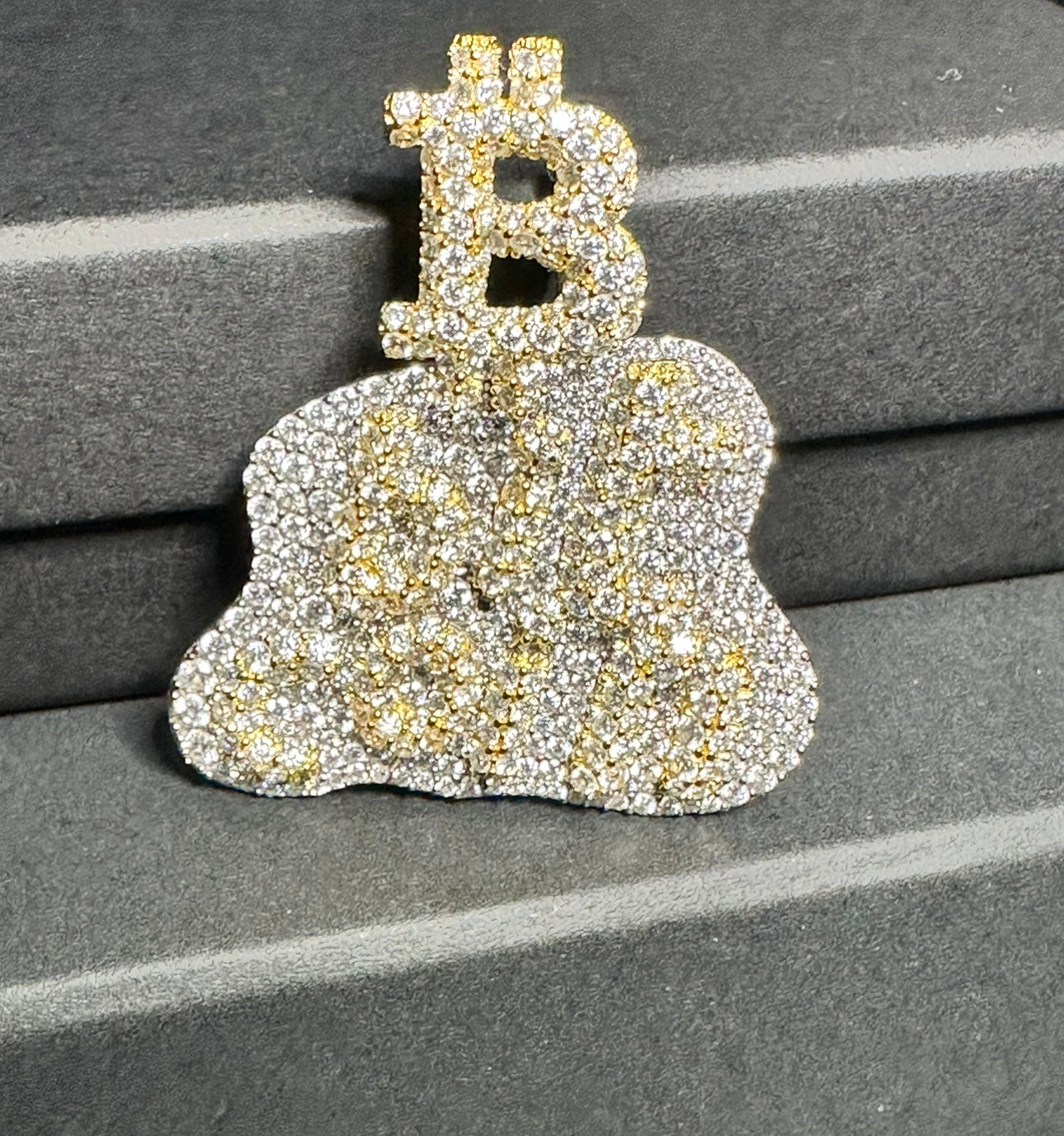 Moissanite Bitcoin Pendant