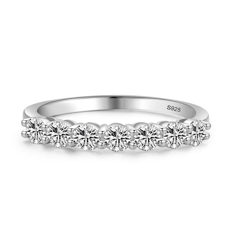 925 Sterling Silver Stackable Round Dazzling CZ Ring