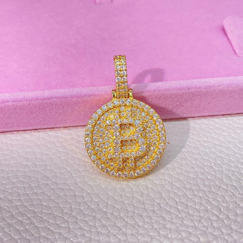 Hiphop Iced Moissanite Bitcoin Pendant 925 Sterling Silver D Color Moissanite Diamond Pendant Necklace 16k Gold Plated Pass Test