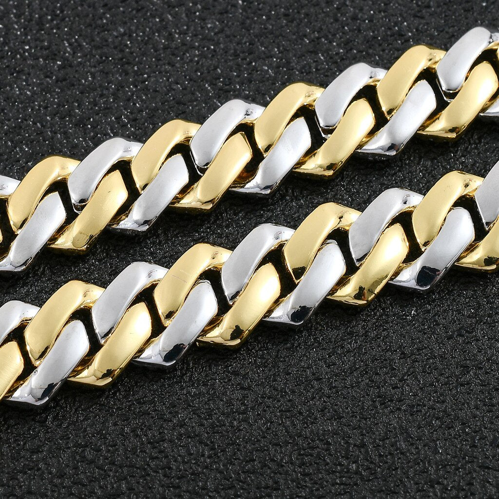14MM Iced Out Chain/ Bracelet 2 Colors Luxury Micro Paved CZ